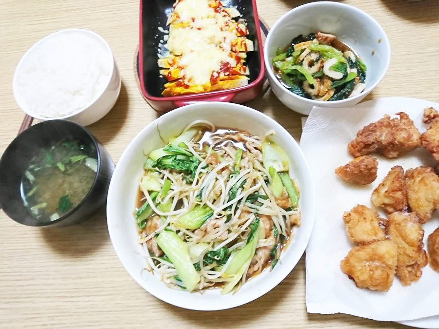 下味冷凍（野菜炒め、かぼちゃ、唐揚げ）